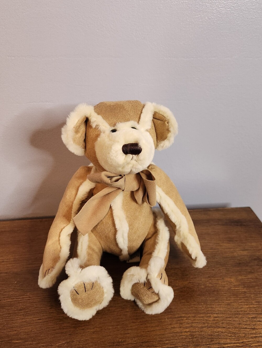 Bath & Body Works Gingerbread Tan Bear Stuffed Animal Plush Faux Suede Soft NWT